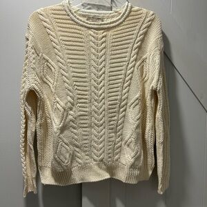 Pull & Bear Ladies Cable Knit Crew Neck Sweater Size Small